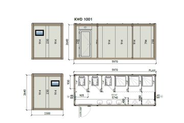 KW6 WC és zuhanyzó konténer